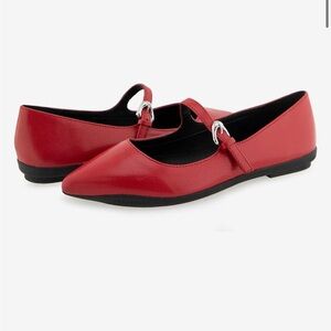 Red Mary Jane Flats